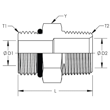 World Wide Fittings Male O-Ring to Male Pipe Adapter Stainless Steel 6401X06X06SS
